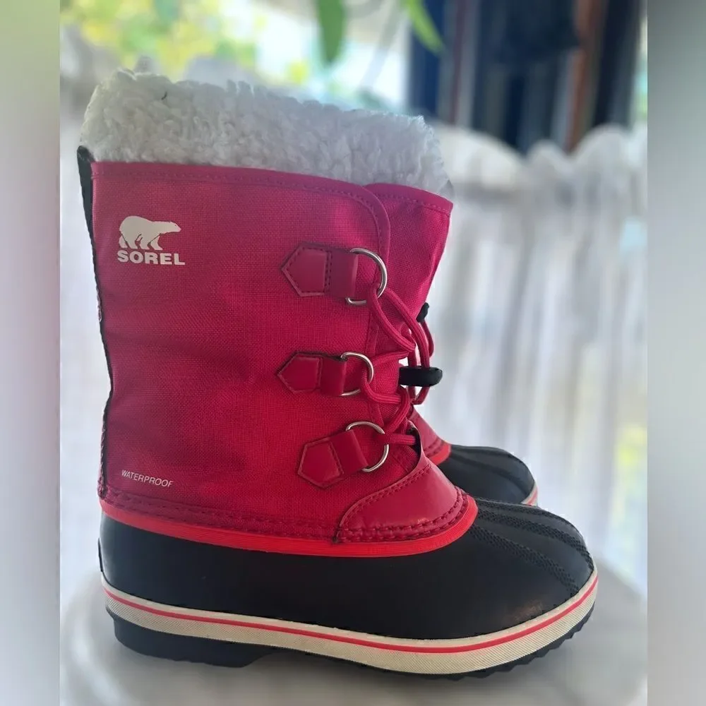 Sorel Yoot Pac Waterproof Nylon Winter Snow Boots Bright Rose Size 4